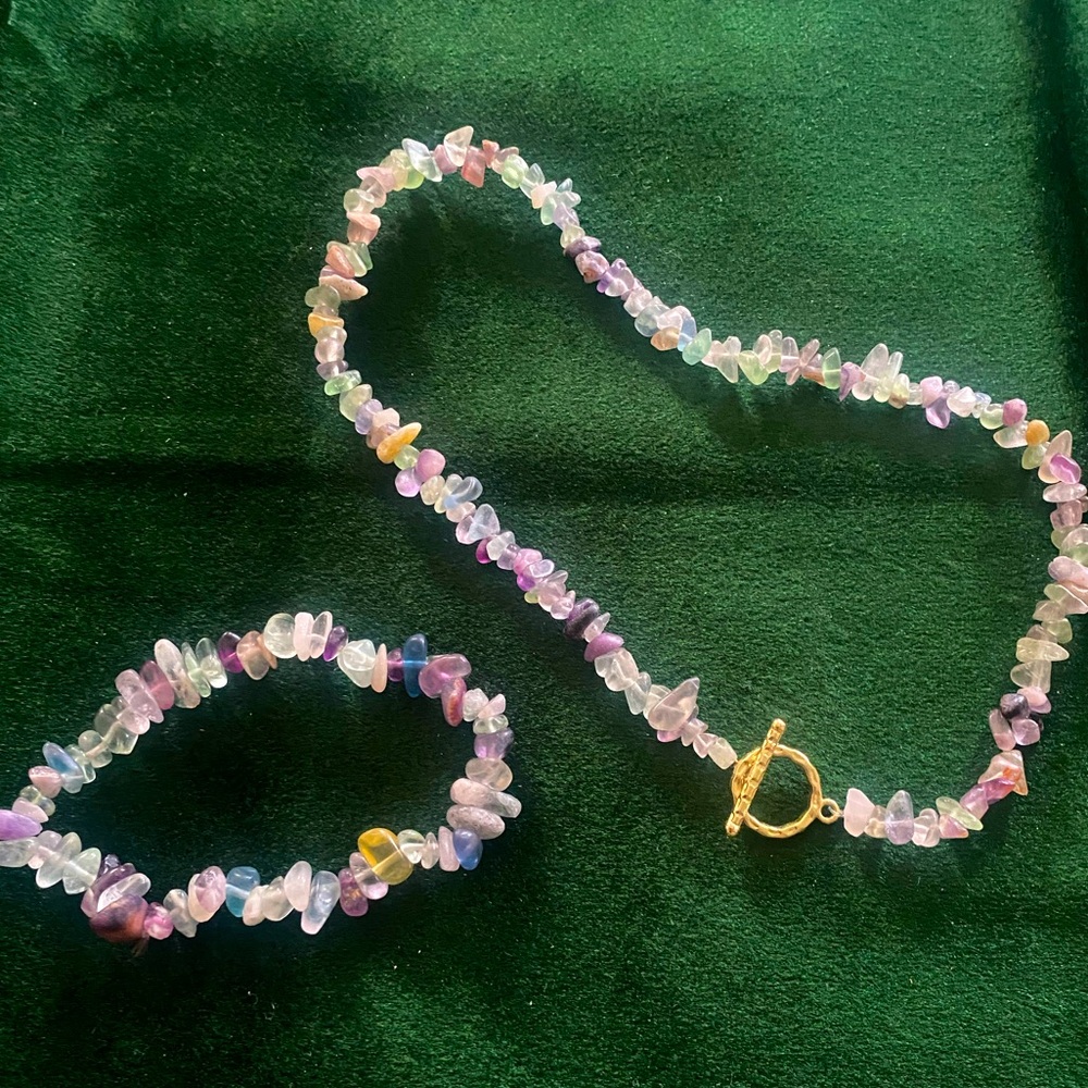 Fluorite Necklace and Bracelet
